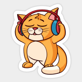 Music loving cat Sticker
